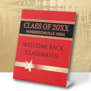 Party! Class Reunion Welcome back Pedestal Sign