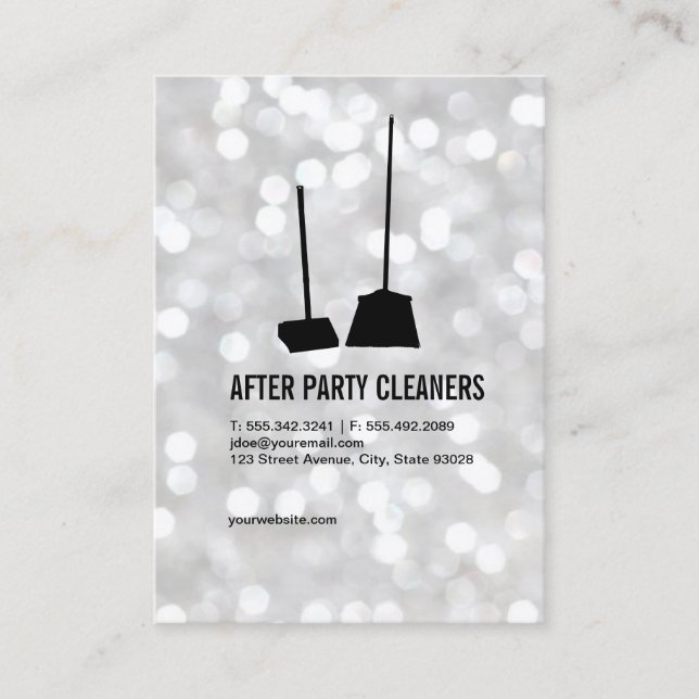 Party Cleaners / Bokeh Business Card (Front)