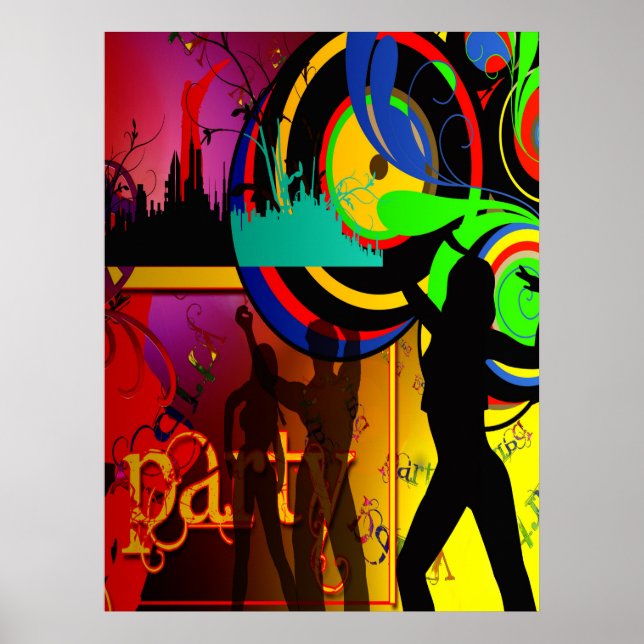 Party Club Scene Dancers Poster (Front)