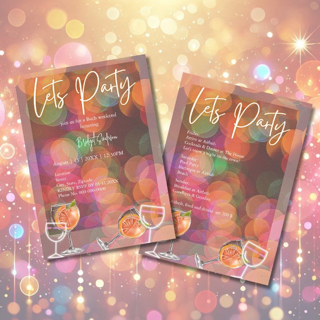 Party & Cocktail bachelorette weekend Invitation (Creator Uploaded)