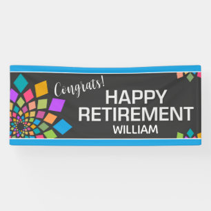 Party! Colourful, Fun Custom Retirement Banner