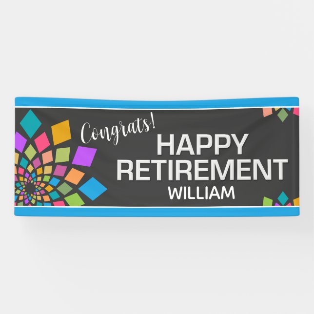 Party! Colourful, Fun Custom Retirement Banner (Horizontal)