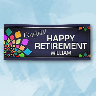 Party! Colourful, Fun Custom Retirement Banner