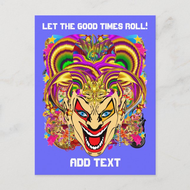Party Combo Pk Pick from Witch Doctor Jester Clown Invitation Postcard (Front)