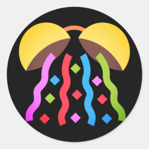 Party Confetti Emoji Classic Round Sticker