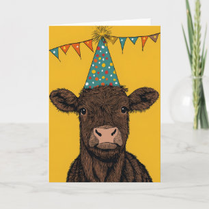 Party Cow Birthday Card