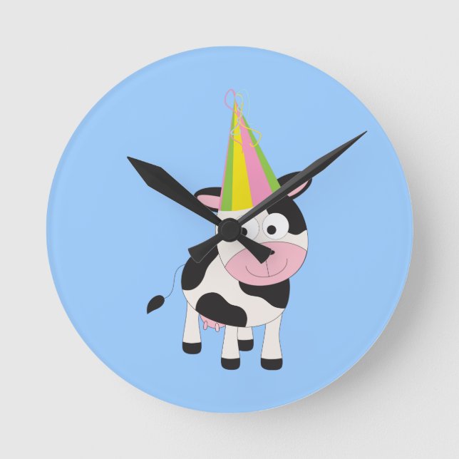 Party Cow Round Clock (Front)