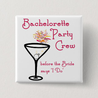 Party Crew 2 Inch Square Button