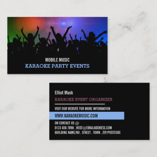 Party Crowd, Karaoke Event Organizer Business Card