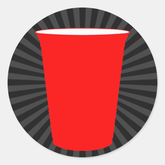 party cup classic round sticker (Front)