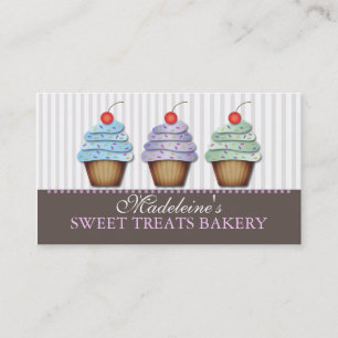 Party Cupcakes Custom Bakery Business Card