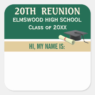 Party! Custom 20th Reunion Name tag sticker