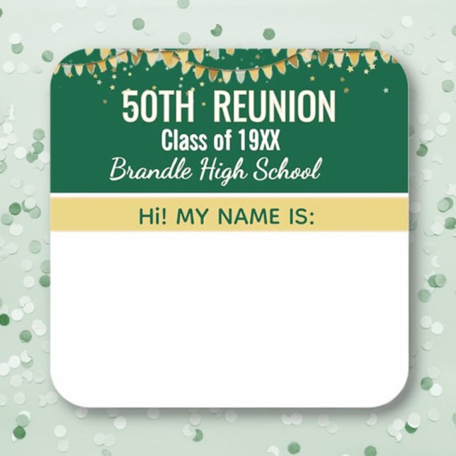 Party! Custom 50th Reunion Name tag sticker (Creator Uploaded)