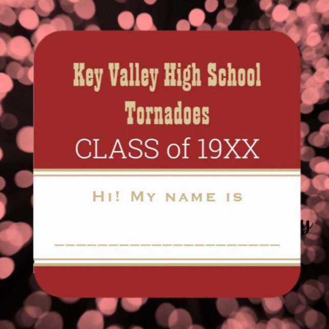 Party! Custom Class Reunion name tag Sticker (Creator Uploaded)