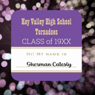 Party! Custom Class Reunion name tag Sticker
