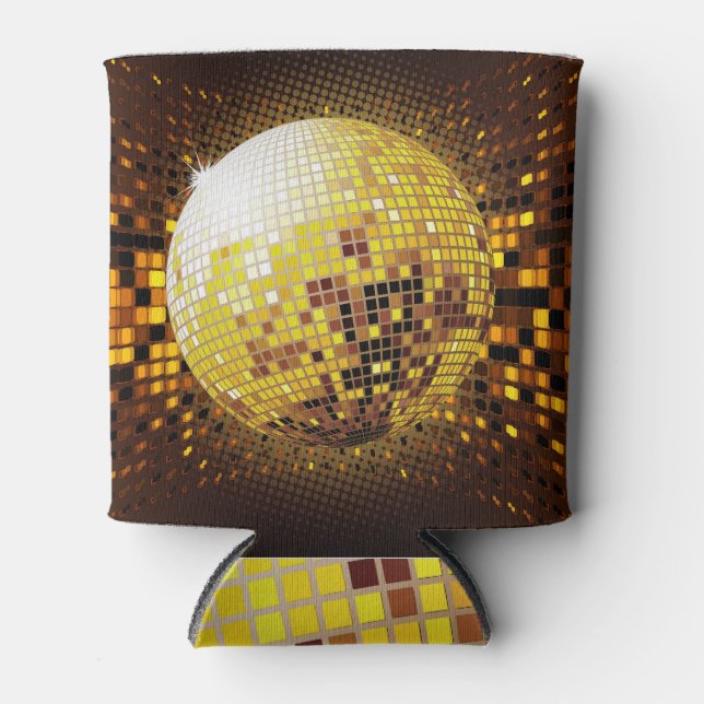 Party Disco: Vintage Glowing Lights. Can Cooler (Front)