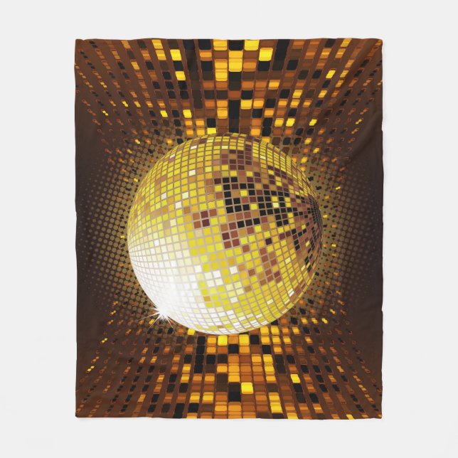 Party Disco: Vintage Glowing Lights. Fleece Blanket (Front)