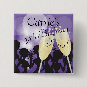 Party Diva Girls Night Out Template in Purple 2 Inch Square Button