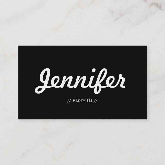 Party DJ - Minimal Simple Concise Business Card (Front)