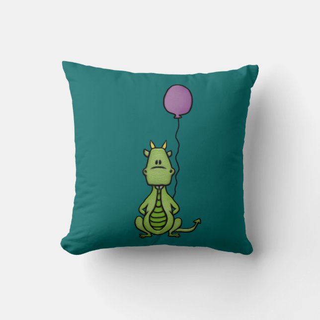 Party Dragon Throw Pillow (Front)