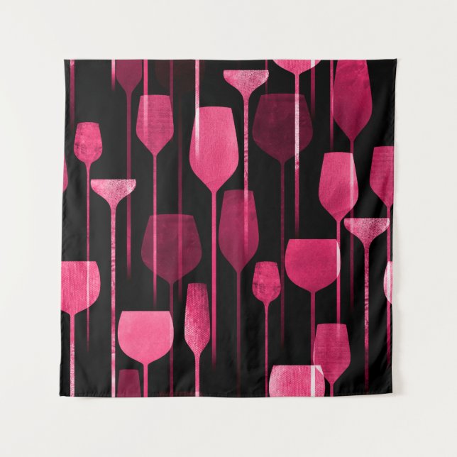 Party drinks seamless pattern tapestry (Front)