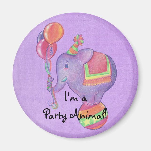 Party Elephant magnet (Front)