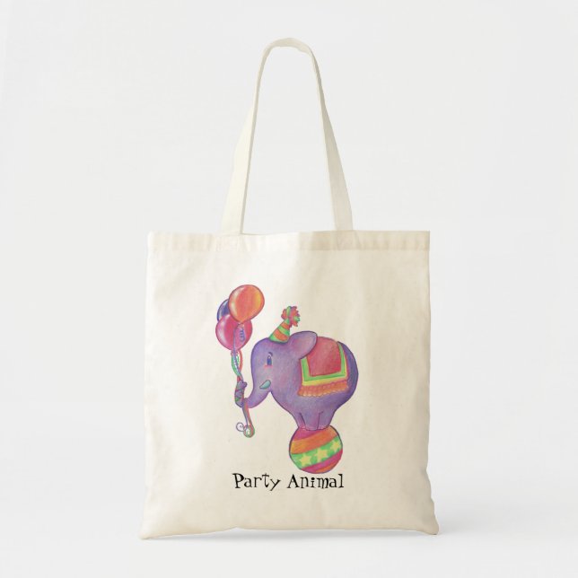Party Elephant Tote Bag (Front)