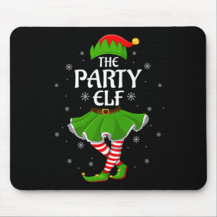 Party Elf Christmas Family Girls Women Elf Squad X Mouse Pad