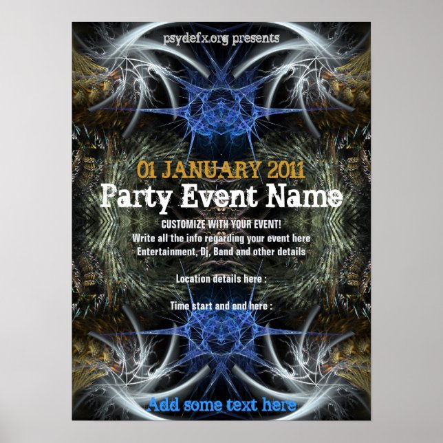 Party Event "Fractal Scifi"  Poster (Front)