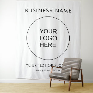 Party Event Seminar Company Logo Vertical Backdrop Tapestry