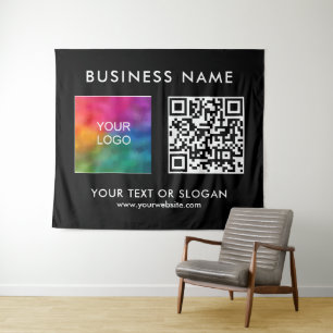 Party Event Seminar Logo QR Code Large Backdrop Tapestry