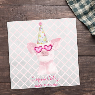 Party Farm Animals Birthday Pig Napkin