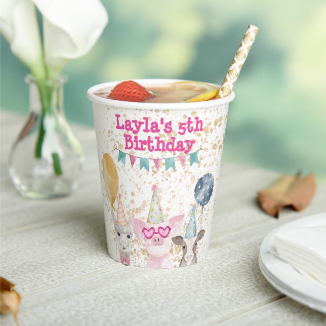 Party Farm Animals Personalized Paper Cups (Insitu)