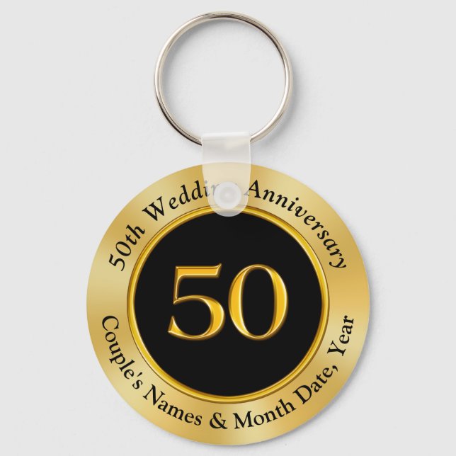 Party Favor Ideas for 50th Wedding Anniversary Keychain (Front)