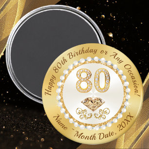 Party Favors for 80th Birthday Ideas, Cheap 80th  Magnet