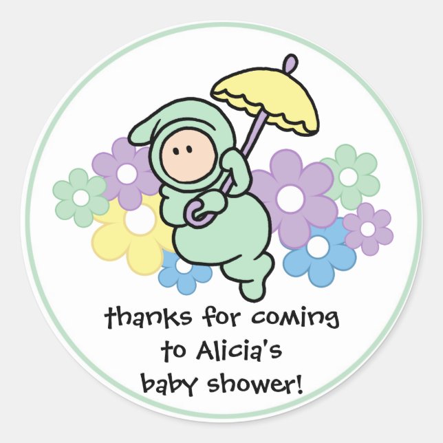 Party Favour Baby Shower Sticker (Front)