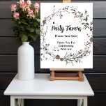 Party Favour baby shower winterberry wildflowers Poster<br><div class="desc">Tell your guest to go ahead and take a party favour home.  Easily customizable,  change font,  colours,  size.  Visit our Winterberry Rustic Boho collection for everything you need to throw a splashy party.  Napkins,  plates,  thank you cards,  invitations,  favour box,  baby shower games,  welcome sign and more.</div>
