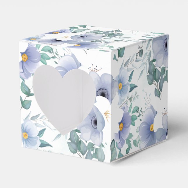 Party Favour Box-Blue Flowers Favour Box (Front Side)