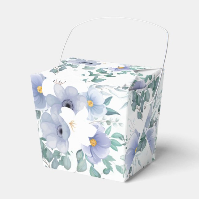 Party Favour Box-Blue Flowers Favour Box (Front Side)