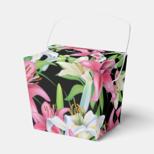 Party Favour Box-Pink Lilies Favor Box