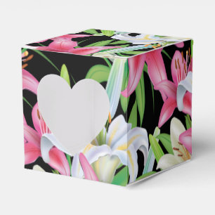 Party Favour Box-Pink Lilies Favor Box