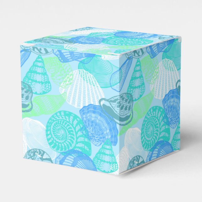 Party Favour Box-Seashells Print Favour Box (Front Side)