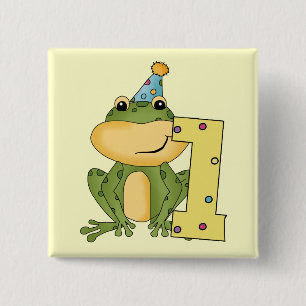 Party Frog 1st Birthday T-shirts and Gifts 2 Inch Square Button