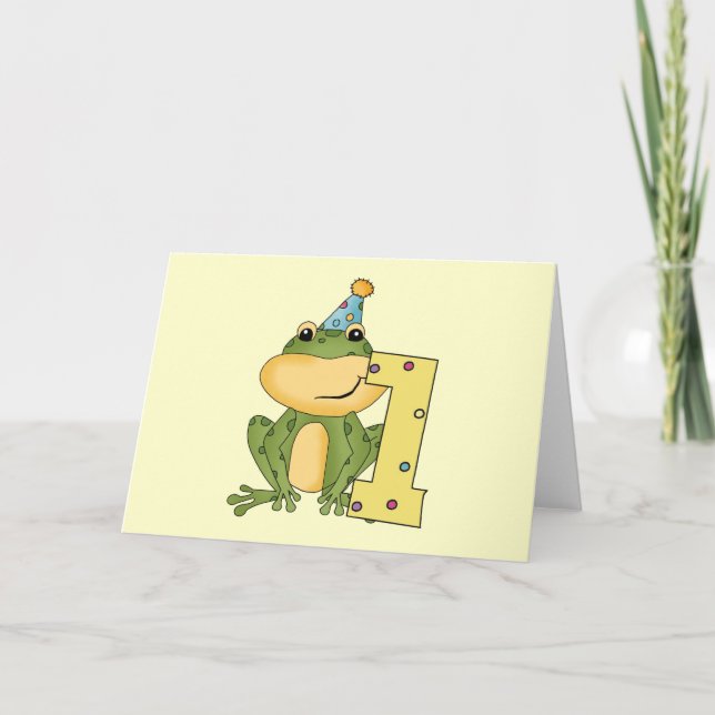 Party Frog 1st Birthday T-shirts and Gifts Card (Front)