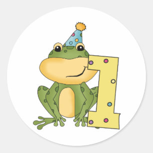Party Frog 1st Birthday T-shirts and Gifts Classic Round Sticker