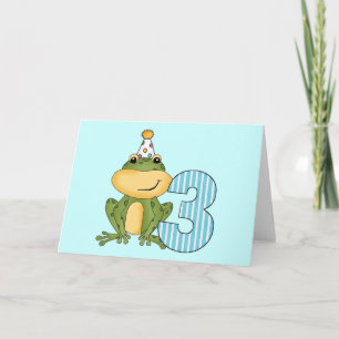 Party Frog 3rd Birthday T-shirts and Gifts Card