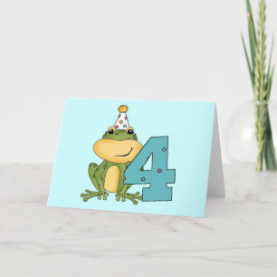 Party Frog 4th Birthday T-shirts and Gifts Card