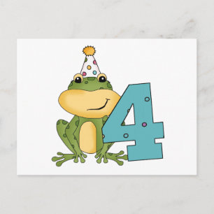 Party Frog 4th Birthday T-shirts and Gifts Invitation Postcard