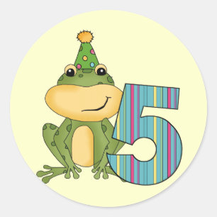 Party Frog 5th  Birthday T-shirts and Gifts Classic Round Sticker