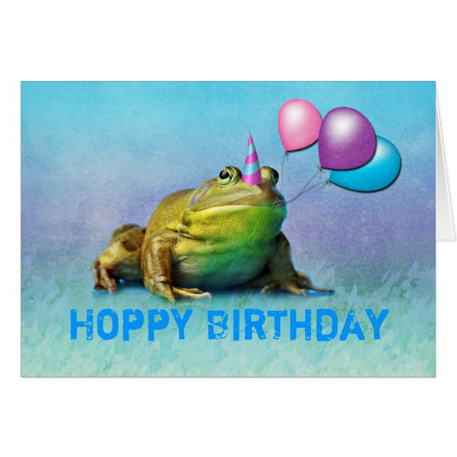 Party Frog Customizable Birthday Card (Front Horizontal)